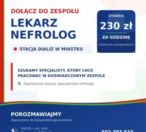 Oferta pracy LEKARZ NEFROLOG